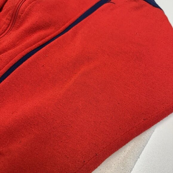 Vintage 80s Nike Sweatshirt Mens Large Red Full Zip Fleece Sportswear - Picture 8 of 16